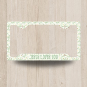 Jesus Loves You, Christian License Plate Frame, Car Accessories, Car License Plate Frame, Religious Gift, Religious Car Tag Frame