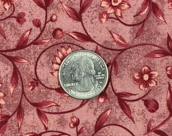 Quality  100%  Cotton  -Victoria 1544- Designed by Ro Gregg For Northcutt- Quest For A Cure - 36 Length-WOF 44- Endearing Mauve Floral -AA30