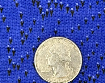 Dark Rich Blue Cotton Fabric with Black Dot Design-Millennium II by Jinny Beyer For RJR Fashion Fabric- 1 Yard by WOF 44- AA30-