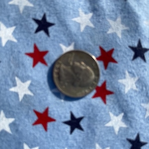 108 Inch by Three Yards of Quilt Backing- Light Blue with Patriotic Red, White and Blue Stars Design- Perfect for your Quilting Creations