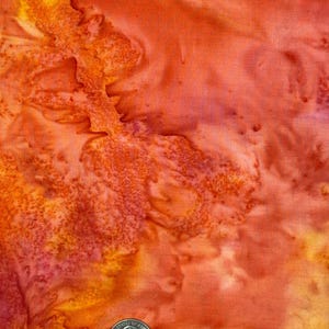 Bold Orange and Purple Splash Design – Quality Batik – 2 Yards by WOF 44&quot; – Dreamscape Batik Fabric – Bold Color Batik Cotton
