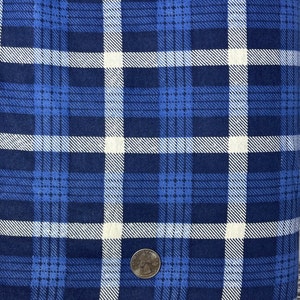 Blue and White Plaid Flannel Fabric - 44&quot; Width by 9 Yards - Ideal for Sewing, Quilting, and DIY Projects