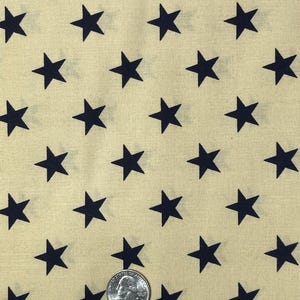 108 Inch by Three Yards of Quilt Backing- Tan with Black Stars Design- Perfect for your Quilting Creations