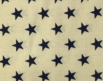 108 Inch by Three Yards of Quilt Backing- Tan with Black Stars Design- Perfect for your Quilting Creations