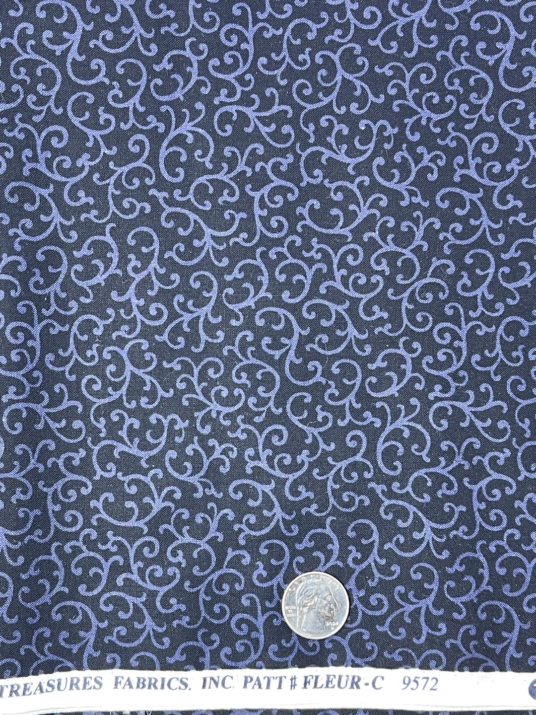 Timeless Treasures Cotton Fabric - Pattern Fleur-c 9572 - Black ...