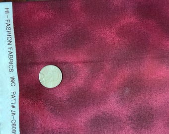 Beautiful Deep Bluish Red Cotton Fabric -Hi-Fashion Fabrics- Pattern JA-C6089- 1 Yard Length by WOF 44- Attractive Muted Design-AA30