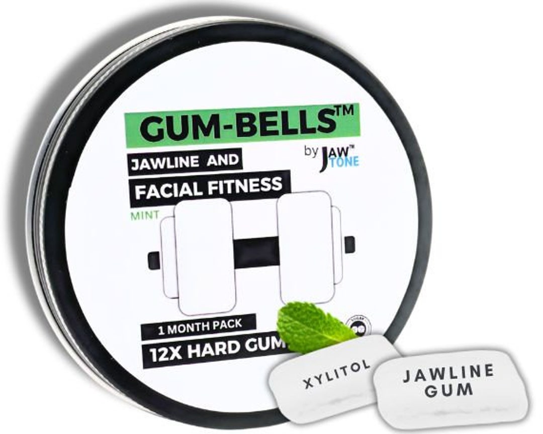 GUMBELLS™ 12xhard Jawline and Facial Fitness Xylitol Chewing Gum 1month