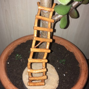 Miniatur handgefertigte Elfen-Gartenleiter