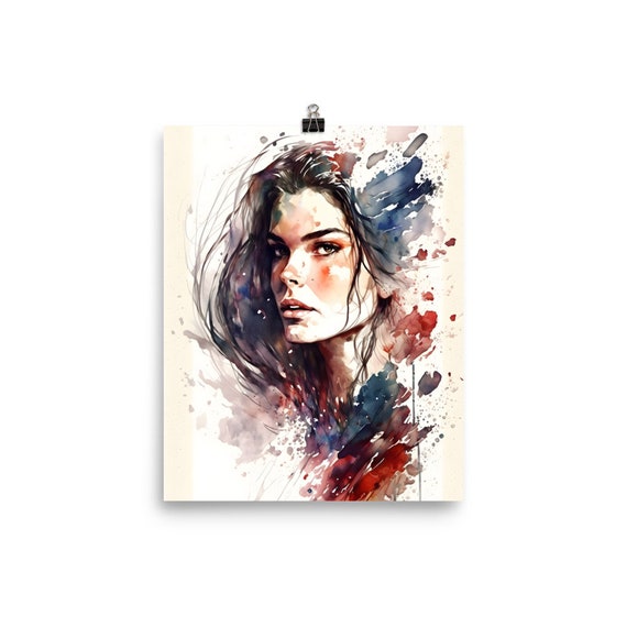 Woman Watercolor Print Watercolor Woman Face Abstract Face - Etsy