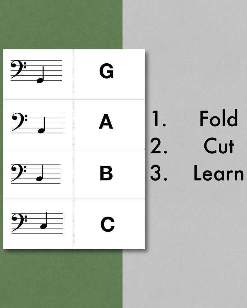 Musical Notes and Symbols Flashcards Printable Learn Music Notation Etsy