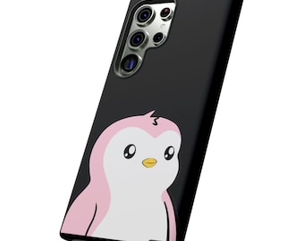 Rosa Polly Pudgy Penguin-tryckt Tough Cases-telefonskal - olika tillgängliga (iPhone / Galaxy / Pixel)