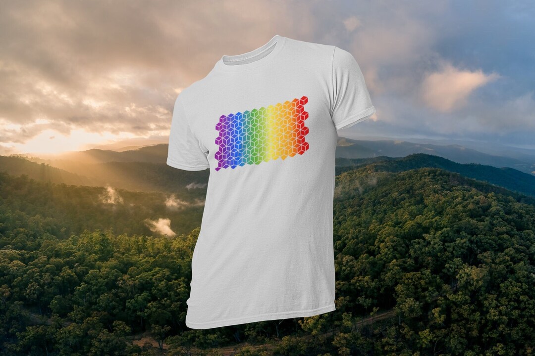 Geometric Rainbow Cubes T-shirt: Abstract Unisex Tee - Etsy