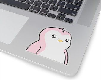 Pink Polly Pudgy Penguin Kiss-Cut Stickers Transparent