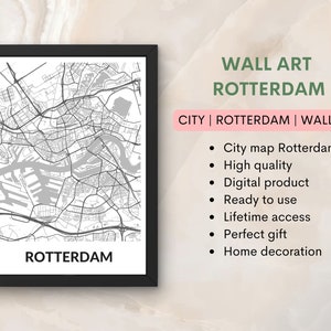 Rotterdam City Map Wall Art | Digital Download
