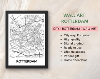 Rotterdam City Map Wall Art | Digital Download