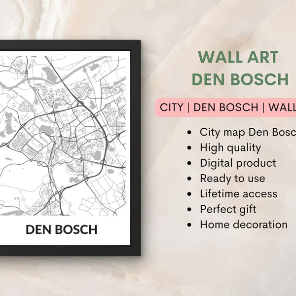 Den Bosch City Map Wall Art | Digital Download