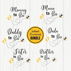 Family Bundle T-shirt Sublimation, Pregnancy Announcement PNG, Mommy to Bee, Daddy to Bee, Brother to Bee, Sister to, Bee Matching Shirt PNG
