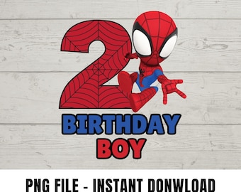 2nd Spider Birthday Boy, Spider Birthday png, Spider Birthday Clipart, Birthday boy Sticker, Birthday png Gift, Birthday Digital Download