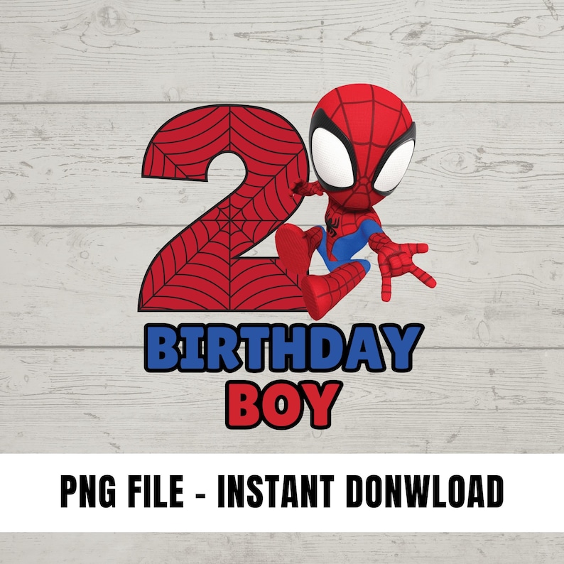 2nd Spider Birthday Boy, Spider Birthday Png, Spider Birthday Clipart