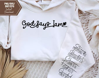 God Says I Am PNG – Christian Affirmation Design