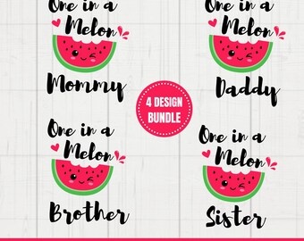 One In a Melon PNG Bundle, One In a Melon Family PNG Bundle, Watermelon Birthday PNG, Summer png, Watermelon png, Birthday Party Shirt png
