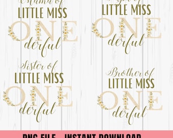 Onederful PNG, Little Miss Onederful PNG, Family Onederful family bundle, Mama Papa Sister Brother of Little Miss Onederful