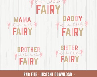 Fairy First Birthday Family Matching PNG, Fairy 1st Birthday png, Magical Fairy Birthday PNG, Whimsical Fairytale Birthday