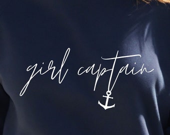 Girl Captain Sweatshirt: Women's Nautical Boat Gift