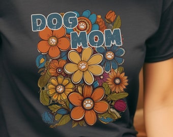 Flower Dog Mom T-Shirt: Comfort Colors Dog Mama Gift