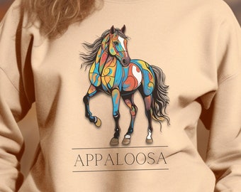 Appaloosa Horse Sweatshirt: Unisex Cotton-Blend Crew Neck