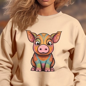 Pig Shirt, Pig Sweatshirt For Women, Farm Animal Sweatshirt, Pig Lover Gifts, Animal Lover Gift, Pig Sweatshirt For Men, Hog Lover Gift