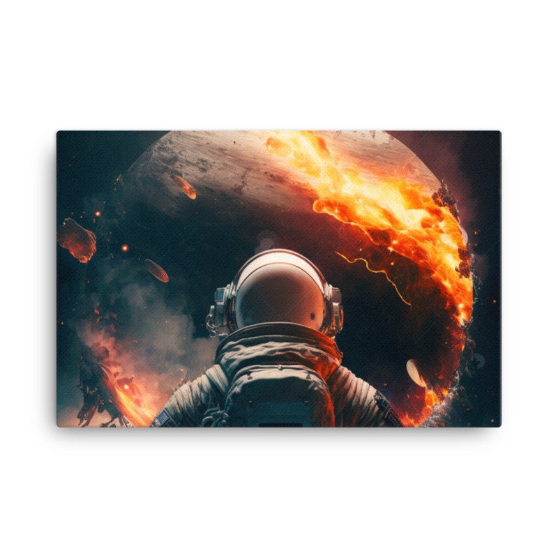 Astronaut Art 4K Digital Download Astronaut in Space Exploding Earth ...