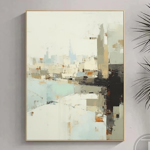 Large Black White Abstract Painting On Canvas,Neutral Textured Wall Art,Decor Painting,Modern art,Living Room Wall Art,Housewarming Gift