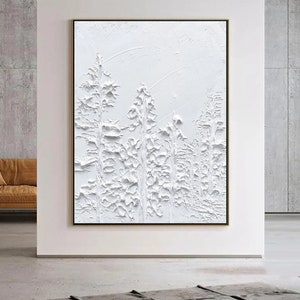 White 3d textured art white textured painting white textured wall art white wall art white abstract canvas wall art white abstract art image 1