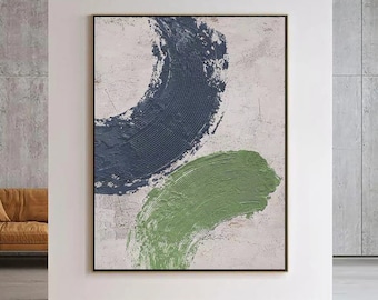Blue and green textured painting on canvas blue 3d textured wall art white wall art blue green minimalist wall art white abstract canvas art