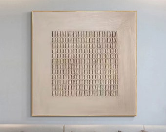 Beige Minimalist Painting Beige 3D Textured Wall Art Neutral Plaster Painting Wabi Sabi Wall Art Boho Wall Decor Modern Living Room Wall Art