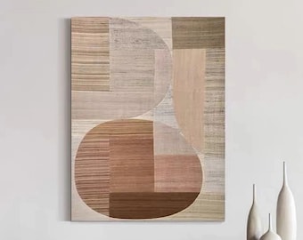 Neutral  Minimalist Painting Brown and beige Texture Painting Wabi-Sabi Wall Art beige Abstract Painting on Canvas for Living room wall art