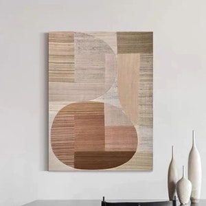 Neutral  Minimalist Painting Brown and beige Texture Painting Wabi-Sabi Wall Art beige Abstract Painting on Canvas for Living room wall art