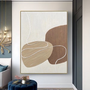 Beige and white abstract painting canvas,minimalist abstract painting,3d texture painting,beige white wall art,brown painting,beige painting