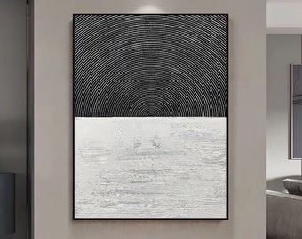 Black white minimalist textured wall art black white abstract painting on canvas wabi sabi wall art entrance wall art decor bedroom wall art