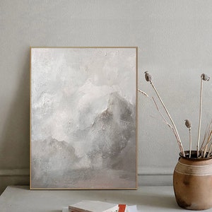 Grey and White Minimalist Abstract Painting Grey Wall Art Grey Textured Wall Art Grey Abstract Art Grey and White Wall Art Grey Wall Decor