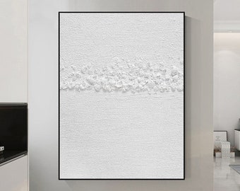 Original white painting on canvas,white 3d textured wall art,original white abstract canvas art,painting home decor,canvas art original