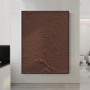 Red brown minimalist abstract painting on canvas red brown 3d texture canvas wall art brown painting brown wabisabi painting modern painting