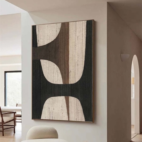 Black Brown Ivory Wall Art Etsy