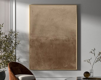 Neutral Brown Minimalist Painting Abstract Painting on Canvas Wabi Sabi Wall Art Texture Wall Art Boho Wall Decor For Living Room