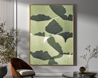 Green Minimalist Painting Abstract Texture Wall Art Green Abstract Painting on Canvas Contemporary Art Entrance Wall Decor For Living Room