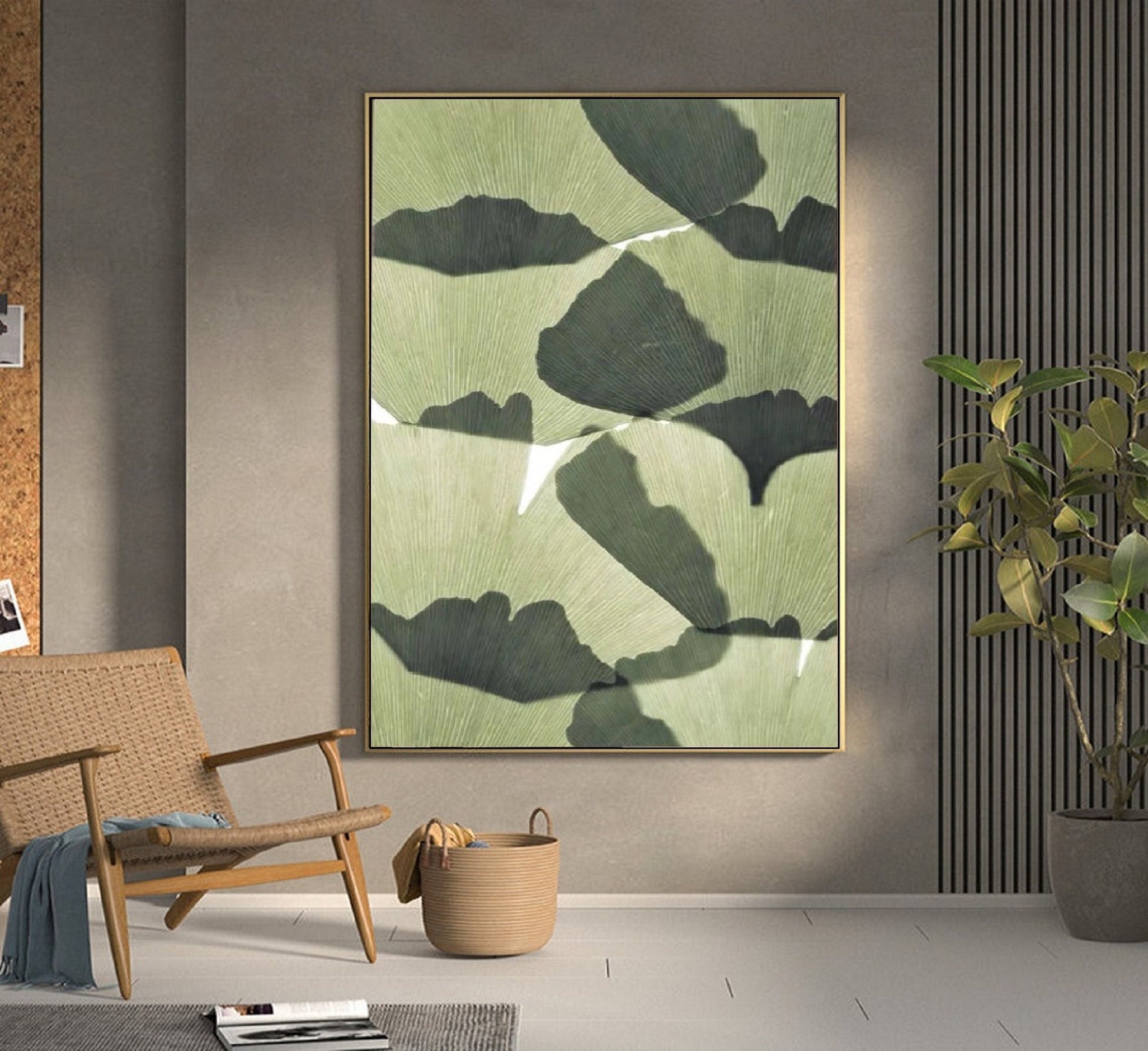 Green Minimalist Painting Abstract Texture Wall Art Green Abstract ...