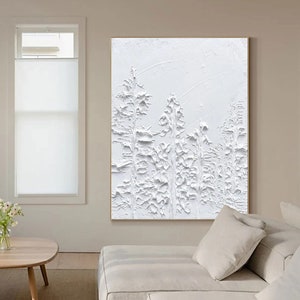 White 3d textured art white textured painting white textured wall art white wall art white abstract canvas wall art white abstract art image 8