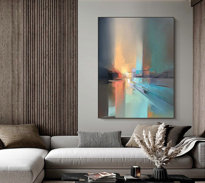 Large color abstract painting on canvas textured wall art contemporary art decor modern abstract wall art wabi sabi living room wall art image 8