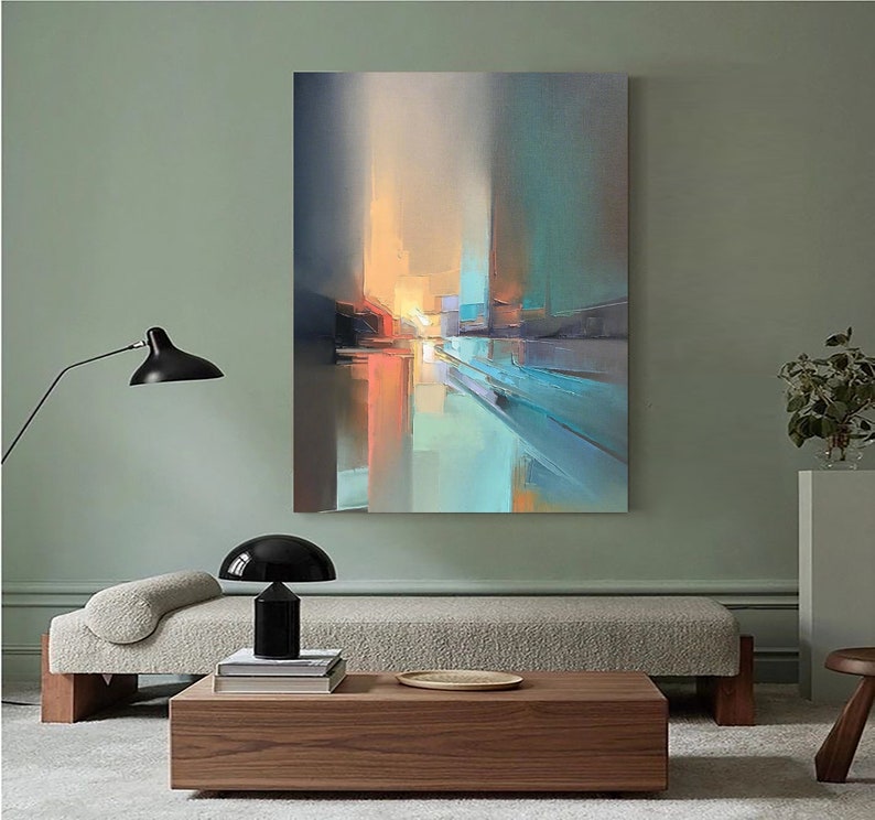 Large color abstract painting on canvas textured wall art contemporary art decor modern abstract wall art wabi sabi living room wall art image 2